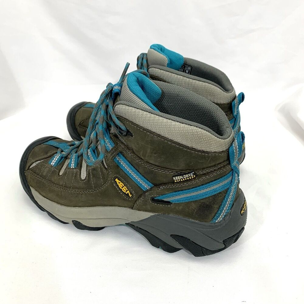 KEEN Targhee II Mid Hiking Boots Gray Blue Waterproof Size 9 39.5 (No Insoles) - Picture 11 of 14